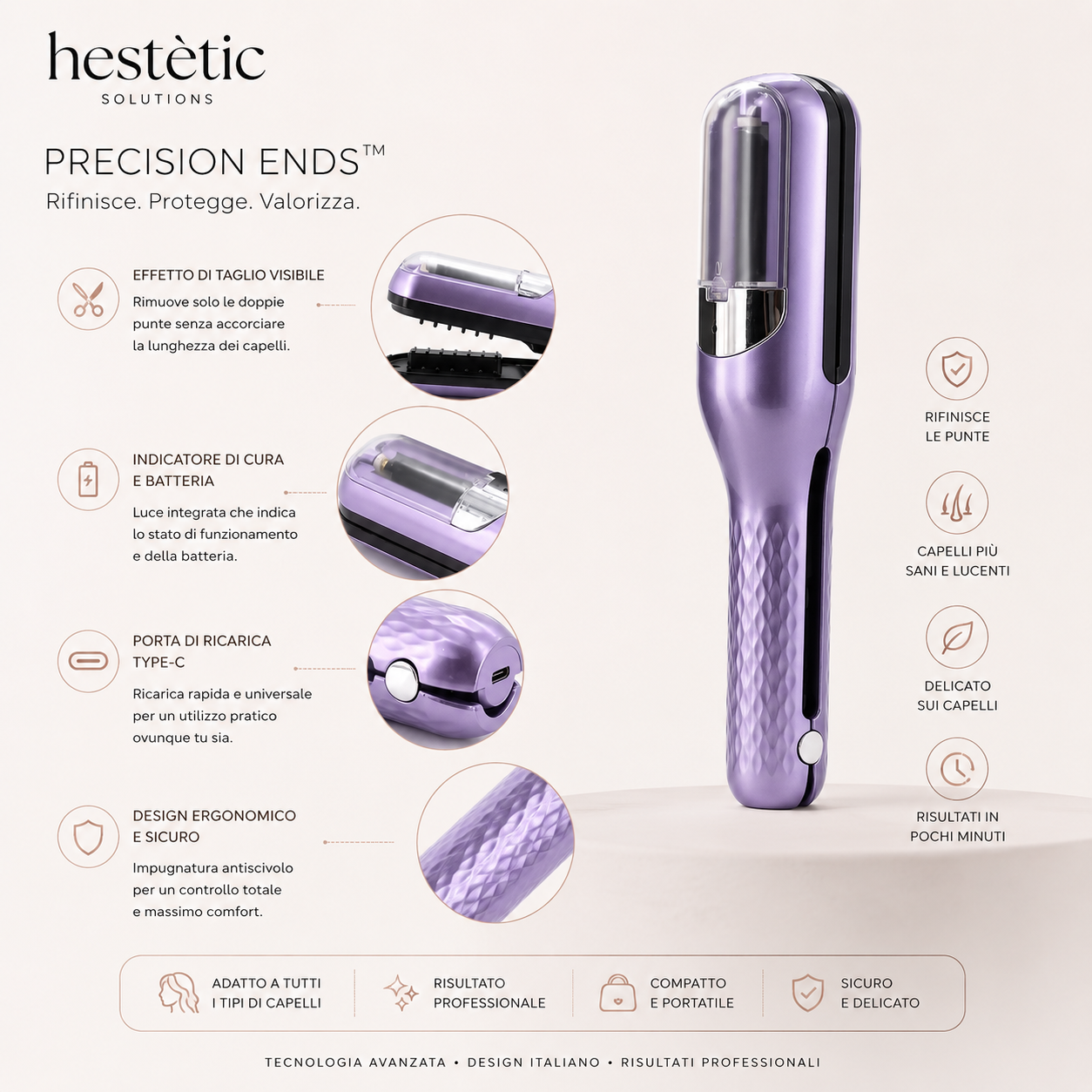 Hestétic-Precision Ends™| Professioneller Spliss-Entferner ohne Längenverlust